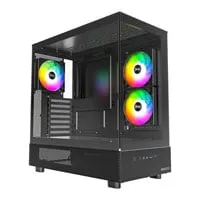 Montech XR Dual Window Compact Mid Tower Chassis, Black, 3x 120mm ARGB Fans, 2x USB 3.0, 1x USB TYPE-C, ATX/mATX