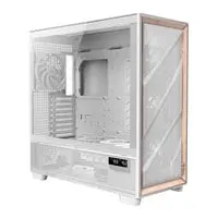 Antec Flux PRO, White/Wood, Full Tower Chassis w/ Tempered Glass, 4x 140mm/2x 120mm Fans, USB Type-C,E-ATX/ATX/mATX/mITX