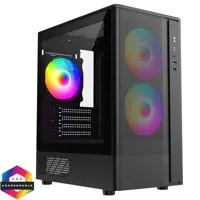 CiT F3M Black Micro-ATX Mesh ARGB Gaming PC Case - CIT-F3M-BLK-ARGB