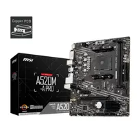 MSI A520M-A PRO AMD Ryzen DDR4 M-ATX Motherboard - Socket AM4