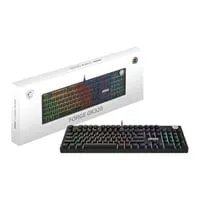 MSI FORGE GK320 Wired Mechanical Gaming Keyboard, Black, RGB, RED Switches, Magnetic Cover, Volume Wheel, USB 2.0, UK