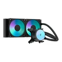 Fractal Design Radius 240 RGB Black AIO Hydro CPU Cooler, Black, 2x 120mm Dynamic 3, Aluminium / Copper, Intel / AMD