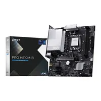 MSI PRO H810M-B Motherboard, Intel H810, S 1851, DDR5, SATA3, PCIe 5.0, 1x M.2, 2.5 GbE, USB 3.2 Gen2 Type-C, mATX