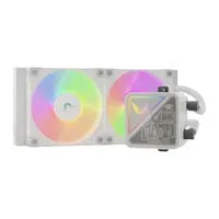 Valkyrie V240 Lite ARGB LCD AIO Hydro CPU Cooler, White, 2 x 120mm B12 fans, 3.5" IPS LCD, Intel / AMD
