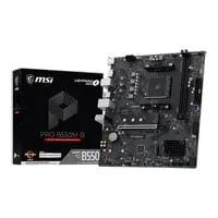 MSI PRO B550M-B Motherboard, AMD B550, AM4, DDR4, PCIe 4.0, 2x M.2, 1GbE, USB 3.0, XMP, mATX