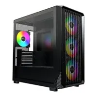 Montech X5M, Black, micro ATX Chassis w/ Tempered Glass, 4 x 120mm ARGB Fans, USB3.0, mATX / mITX
