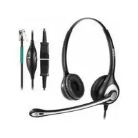 Wantek Corded Telephone Headset Dual w/Noise Cancelling Mic + Quick Disconnect for AVAYA Aastra Allworx Adtran Alcatel Lucent AltiGen Comdial Digium Mitel Plantronic