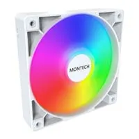 120mm Montech GF120 ARGB PWM Fan, White, 9 Blade, 800-1600rpm, 66.3 CFM, Hydraulic Bearing, 4-Pin PWM