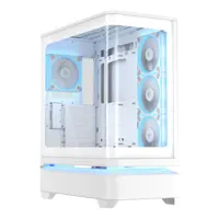 ASUS Prime AP304 ARGB Tempered Glass Mid-Tower Gaming PC Case - White