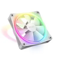 120mm NZXT F120 RGB Duo Single Fan, White, 7 Blades, 500-1800rpm, 48.58 CFM, 29dB, Fluid Dynamic Bearing, 4-Pin PWM