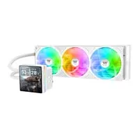 Thermaltake TH360 V3 Ultra ARGB AIO Hydro CPU Cooler, White, 3 x 120mm ARGB Fans, 3.95" LCD TFT Display, Intel / AMD