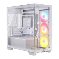 CORSAIR 2800X RS-R ARGB PC Chassis, MicroATX Tower, White, 3x RS120-R ARGB Fans, USB-C, Back-Connect, mATX / mITX
