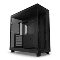 NZXT H6 Flow, Black, Compact Dual-Chamber Chassis w/ Tempered Glass, 3x 120mm Fans, E-ATX/ATX/mATX/mITX