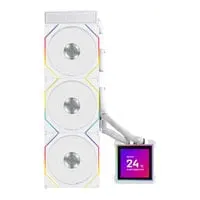 Lian Li Hydroshift II LCD-S 360TL Flex AIO Hydro CPU Cooler, White, 3 x TL Flex Fans, 3.4" IPS Display, Intel / AMD