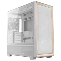 Antec FLUX E-ATX Mesh Wood Front Glass Window Gaming Case - White - 0-761345-10134-9