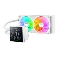 Thermaltake TH240-S V3 ARGB AIO Hydro CPU Cooler, White, 2 x 120mm ARGB Fans, LCD Segment Display, Intel / AMD