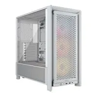CORSAIR FRAME 4000D RS ARGB, White, RGB Mid Tower, Tempered Glass, Reverse Connection, USB 3.2 Type-C, 3x RS ARGB Fans