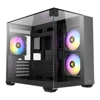 Antec CX600M Trio ARGB, Black, Mini Tower Chassis w/ Tempered Glass, 3x 120mm ARGB Fans, USB Type-C, mATX/mITX