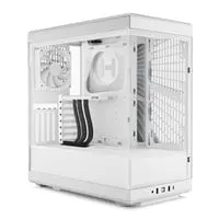 HYTE Y40 Case, Snow White, Mid Tower Chassis w/ Panoramic Glass Windows, 2x 120mm Fan, USB 3.2 Type-C, ATX/mATX/mITX