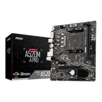 MSI A520M-A PRO, AMD A520, S AM4, DDR4, SATA3, M.2, Realtek GbE, USB 3.2 Gen1 A, MicroATX